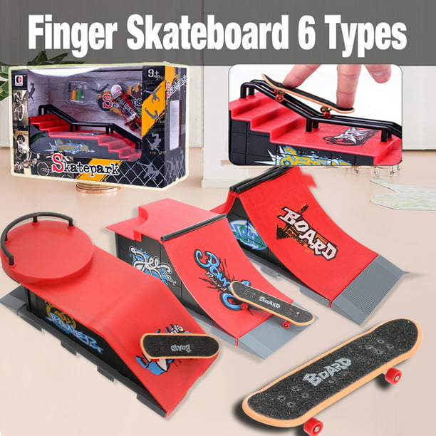 Mini Finger Skateboard con Set di Accessori per Rampa Fingerboard Skatepark Ramps Toys Ultimate Parks Training Props for Children C